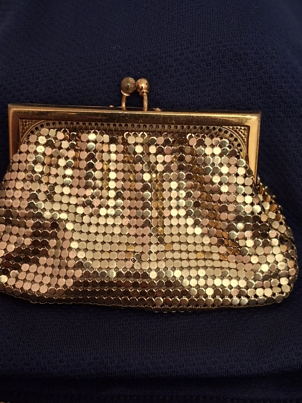 Whiting & Davis Gold Metal Mesh Coin Purse